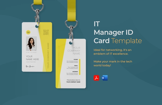 IT Manager ID Card Template