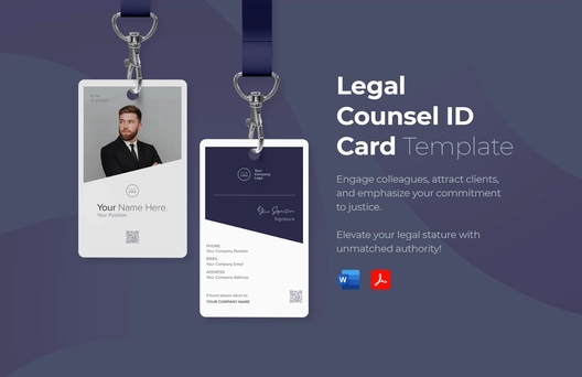 Legal Counsel ID Card Template