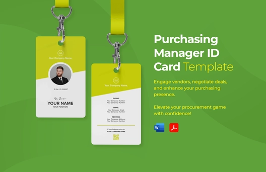 Purchasing Manager ID Card Template