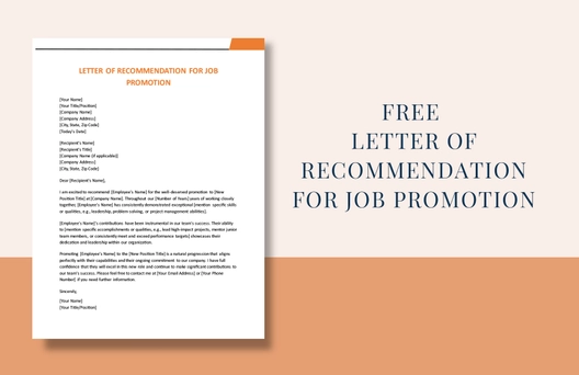 Letter Of Recommendation For Job Promotion