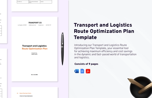 Transport and Logistics Route Optimization Plan Template
