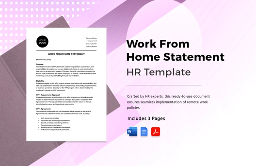 Work From Home Statement HR Template