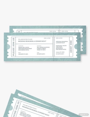 Wedding Rehearsal Dinner Ticket Template