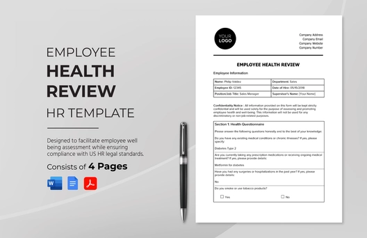 Employee Health Review HR Template