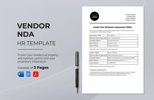 Vendor NDA HR Template