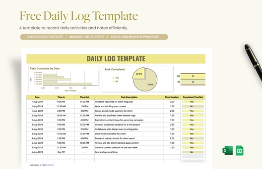 Daily Log Template Daily Log Template