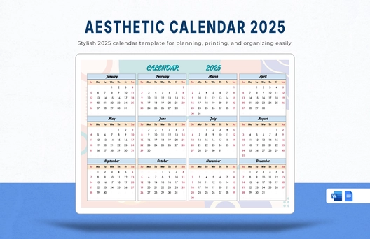 Aesthetic Calendar 2026 Template