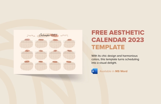 Aesthetic Calendar 2023 Template