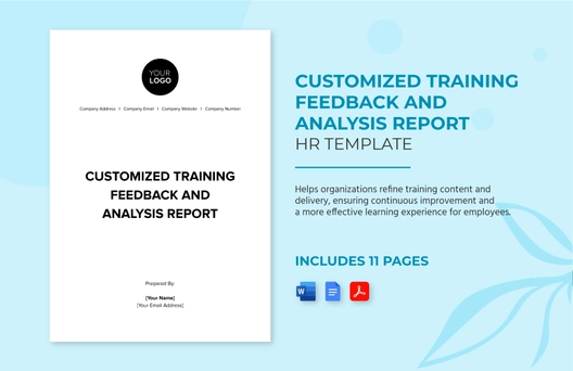 Customized Training Feedback & Analysis Report HR Template