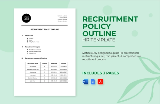 Recruitment Policy Outline HR Template Recruitment Policy Outline HR Template