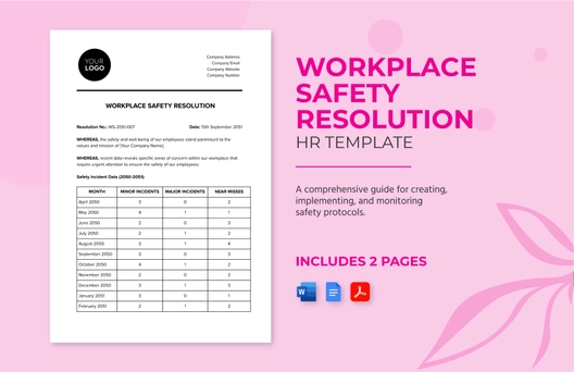 Workplace Safety Resolution HR Template