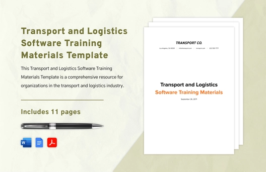 Transport and Logistics Software Training Materials Template