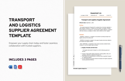Transport and Logistics Supplier Agreement Template