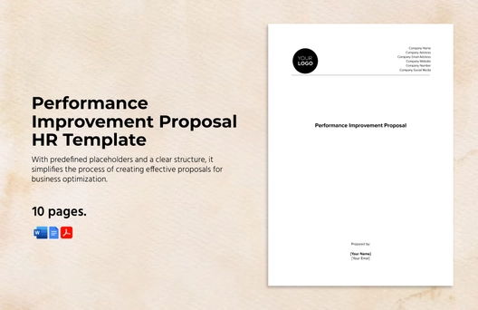 Performance Improvement Proposal HR Template