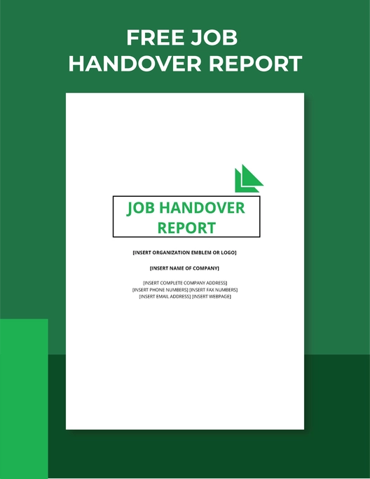 Job Handover Report Template Job Handover Report Template