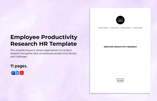 Employee Productivity Research HR Template