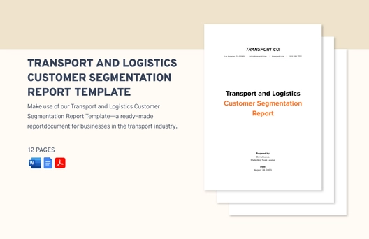 Transport and Logistics Customer Segmentation Report Template