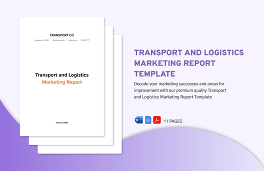 Transport and Logistics Marketing Report Template
