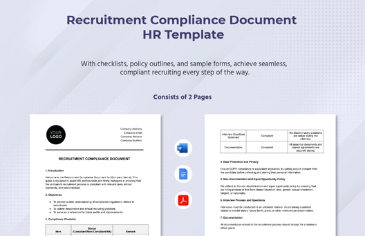 Recruitment Compliance Document HR Template Recruitment Compliance Document HR Template
