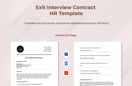 Exit Interview Contract HR Template Exit Interview Contract HR Template