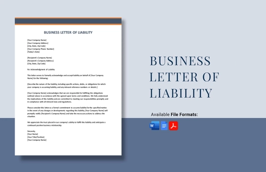 Business Letter Of Liability Business Letter Of Liability