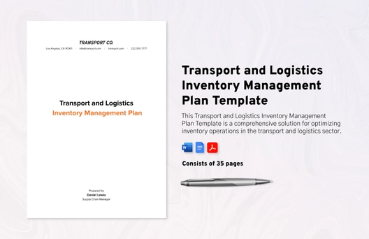 Transport and Logistics Inventory Management Plan Template