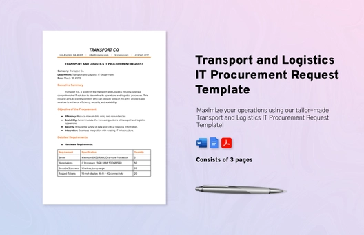 Transport and Logistics IT Procurement Request Template