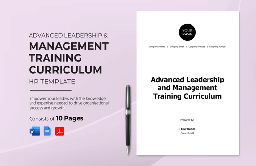 Advanced Leadership and Management Training Curriculum HR Template