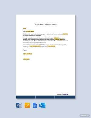 Department Transfer Letter