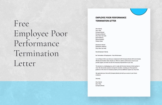 Employee Poor Performance Termination Letter