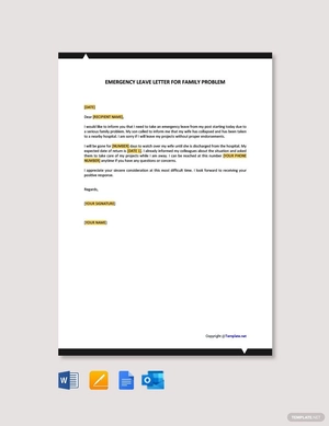 Emergency Leave Letter For Family Problem