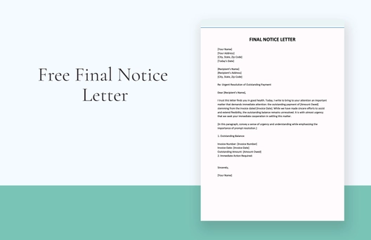 Final Notice Letter