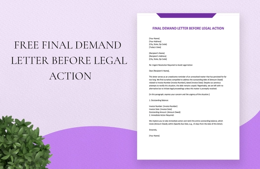 Final Demand Letter Before Legal Action