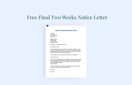 Final Two Weeks Notice Letter