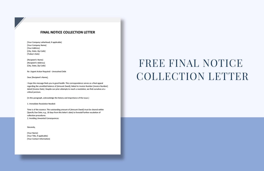 Final Notice Collection Letter