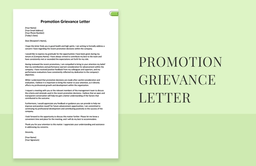 promotion grievance letter