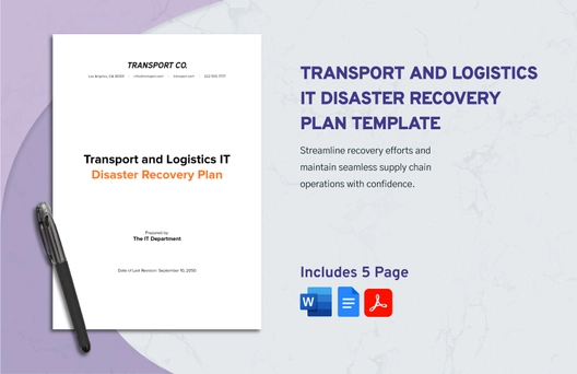 Transport and Logistics IT Disaster Recovery Plan Template