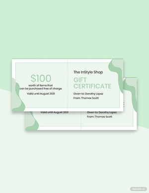 Fashion Store Gift Certificate Template