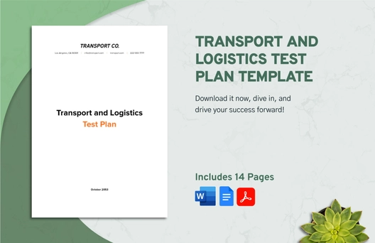 Transport and Logistics Test Plan Template