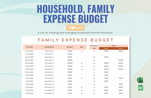 House Hold, Family Expense Budget Template House Hold, Family Expense Budget Template