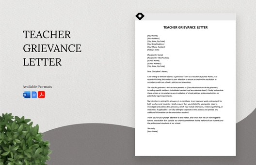 Teacher Grievance Letter
