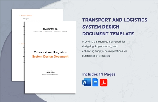 Transport and Logistics System Design Document Template Transport and Logistics System Design Document Template