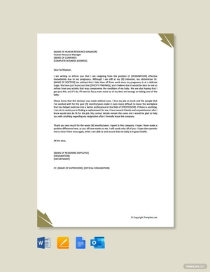 Resignation Letter Due to Pregnancy Effective Immediately