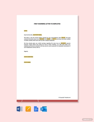 First Warning Letter to Employee