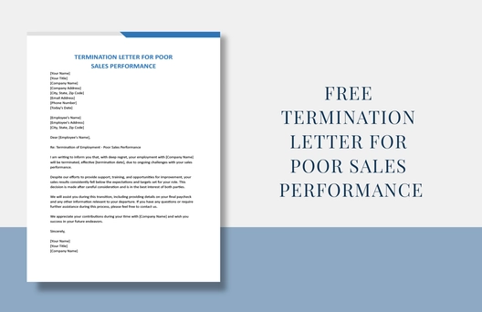 Termination Letter For Poor Sales Performance