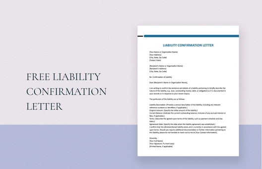 Liability Confirmation Letter