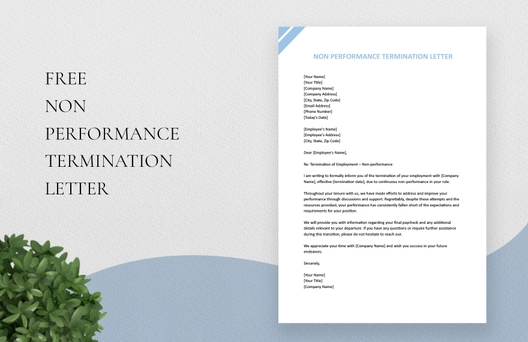 Non Performance Termination Letter