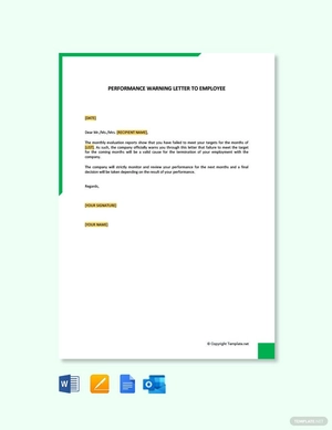 Performance Warning Letter to Employee