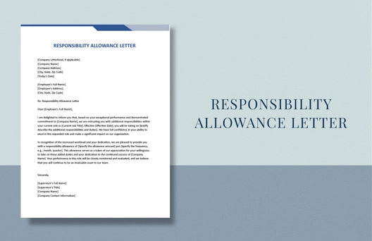 Responsibility Allowance Letter Responsibility Allowance Letter
