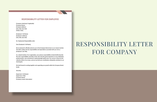 Responsibility Letter For Employee